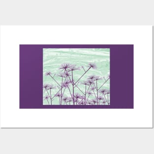 Purple Angelica Botanical Abstract Posters and Art